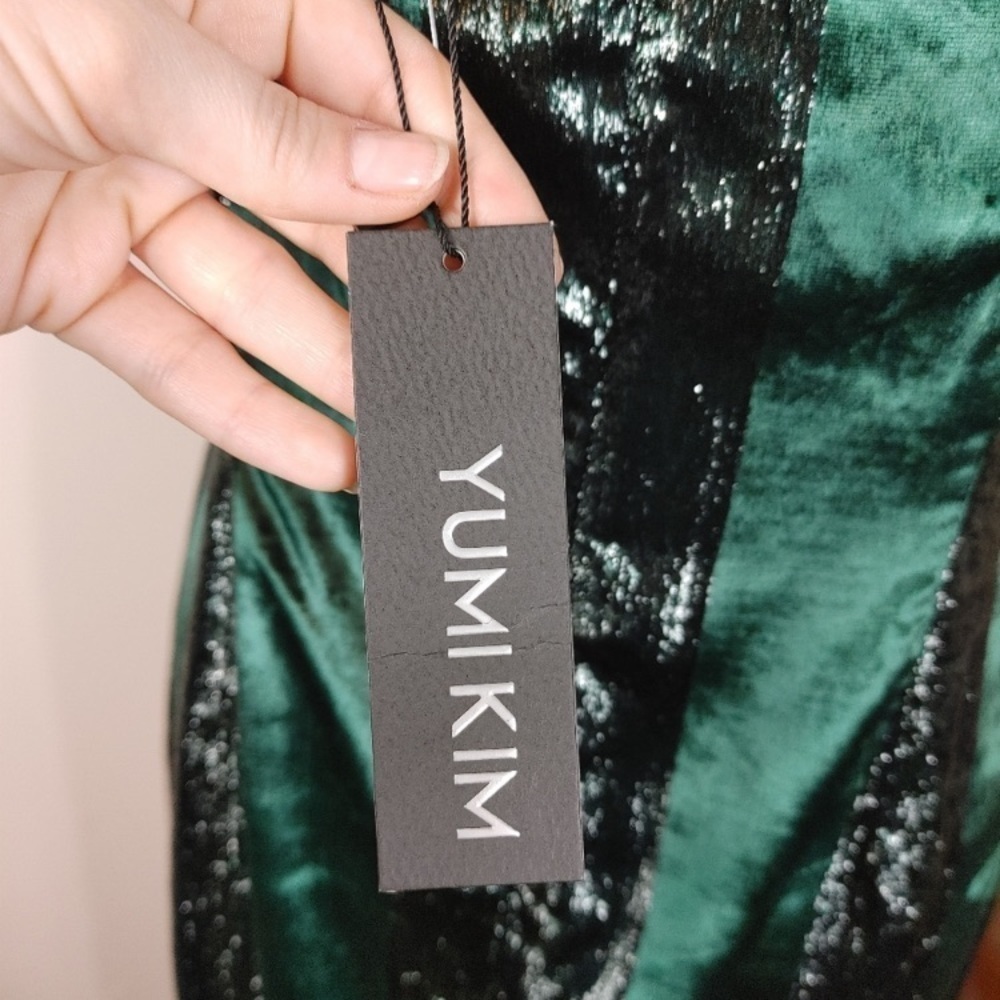 NWT Yumi Kim Emerald Green Jewel Twinkle Amelia Velvet Maxi dress sz M formal - Picture 6 of 16